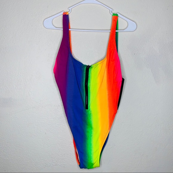 underwets Other - Vintage underwets rainbow high thigh swimsuit sz l